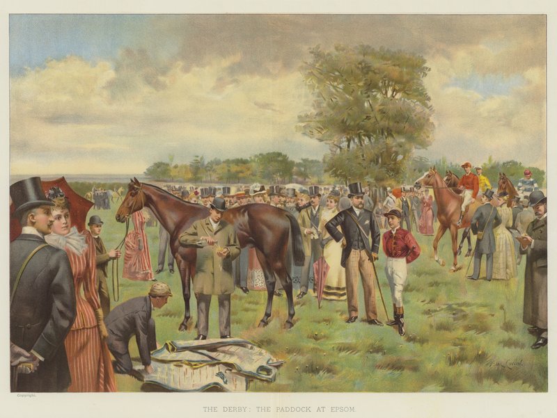The Derby, the Paddock at Epsom by Isaac J. Cullin