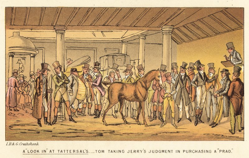 A Look in at Tattersalls by Isaac, Robert and George Cruikshank