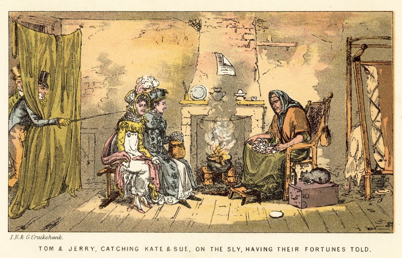 Tom and Jerry, catching Kate and Sue, having their fortunes told by Isaac, Robert and George Cruikshank