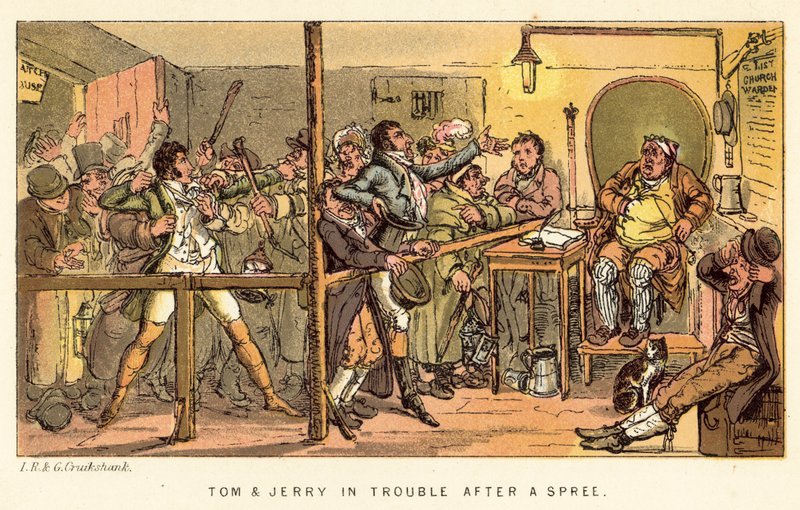 Tom and Jerry in Trouble After a Spree by Isaac, Robert and George Cruikshank