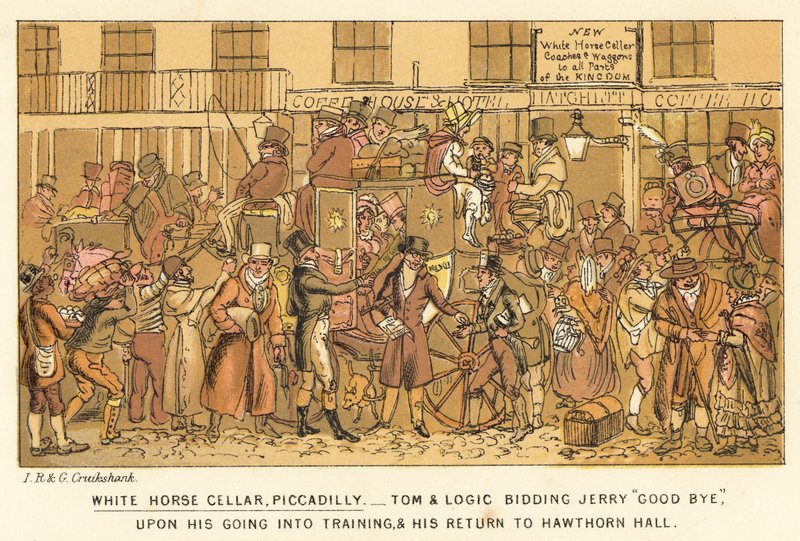 White Horse Cellar, Piccadilly by Isaac, Robert and George Cruikshank
