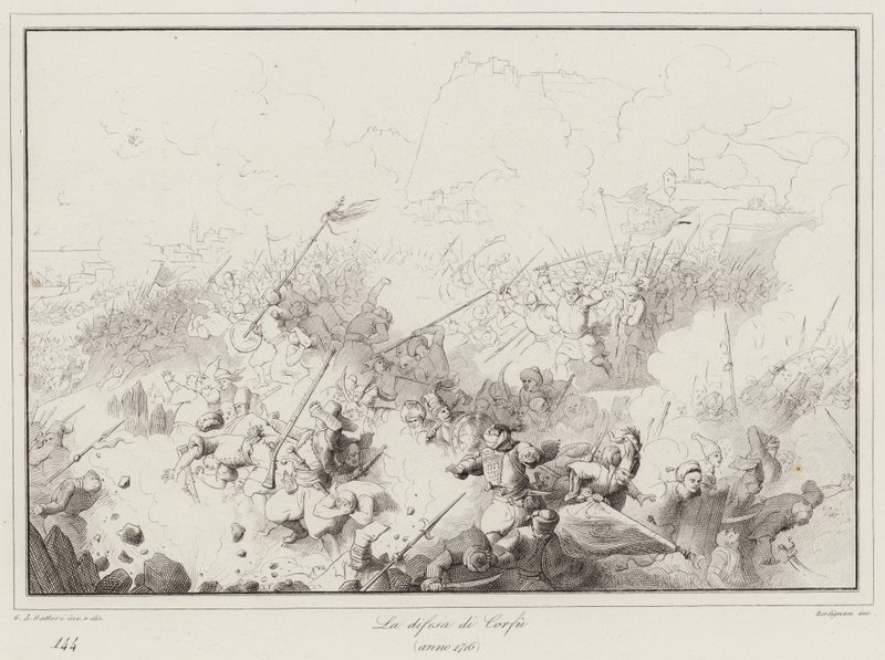 The Defense of Corfu, 1716 by Italian School