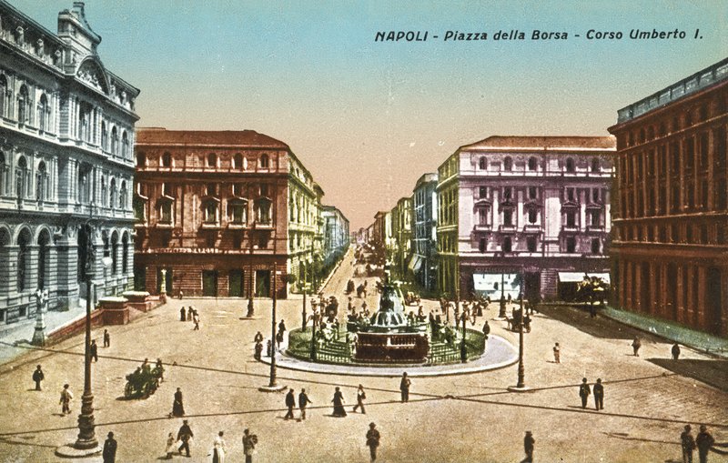 Naples, Italy, Piazzo Della Borsa, Corso Umberto I by Italian Photographer