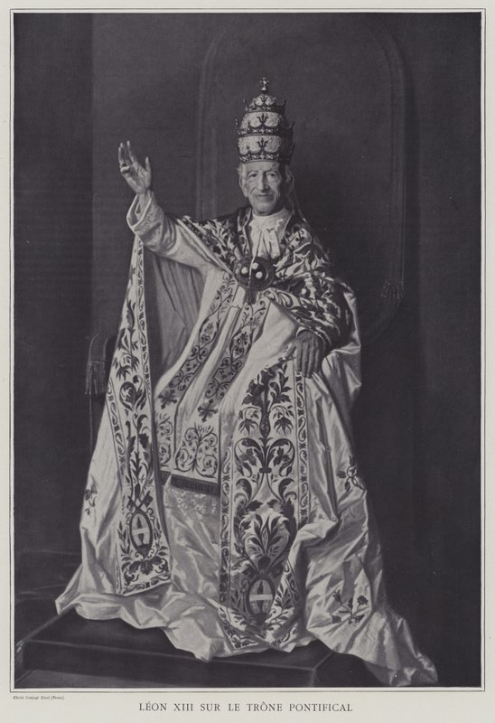 Pope Leo XIII on the Papal Throne by Italian Photographer
