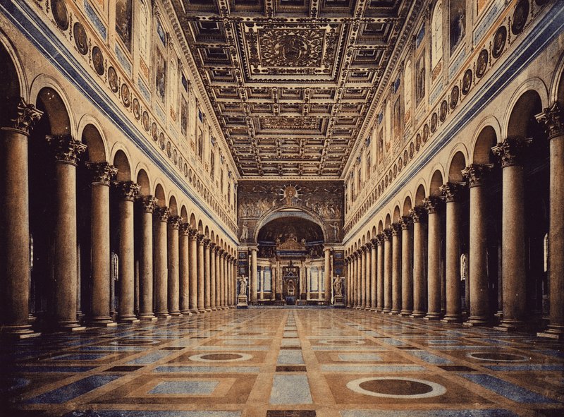 Rome: Basilica of St. Paul, Interior by Italian Photographer