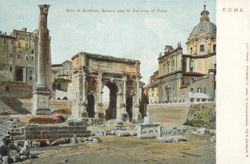 Rome, Italy, Arco Di Settimio Severo, La Colonna Di Foca by Italian Photographer