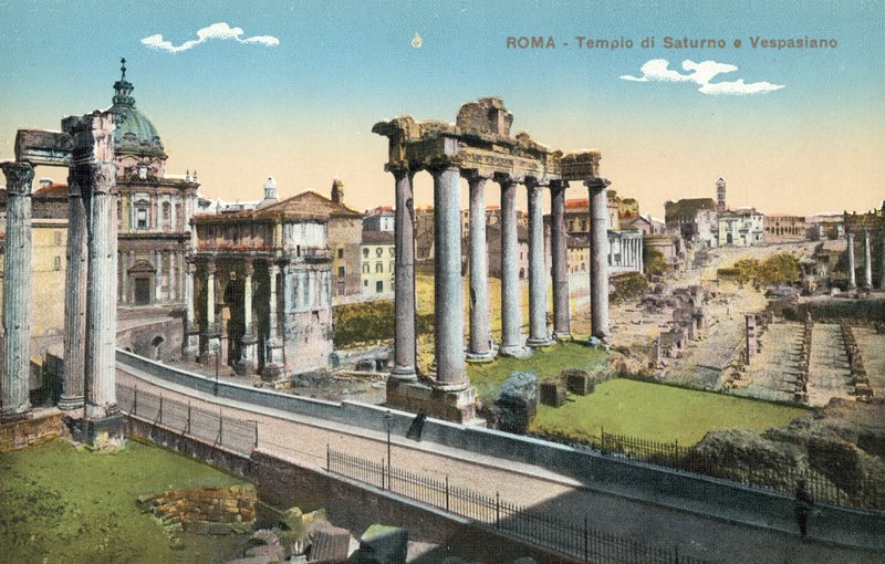 Rome, Italy, Tempio Di Saturno E Vespasiano by Italian Photographer