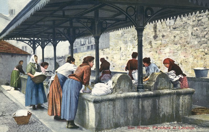 San Remo, Italy, women washing clothes by Italian Photographer