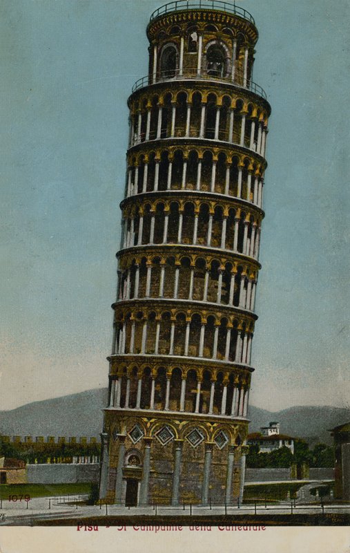 The Leaning Tower of Pisa. Postcard sent in 1913 by Italian Photographer