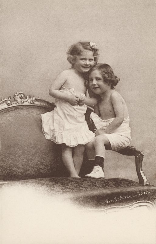 Two laughing children by Italian Photographer