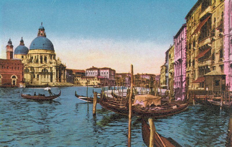 Venice: Grand Canal with the Church of Salute and the San Marco Ferry by Italian Photographer