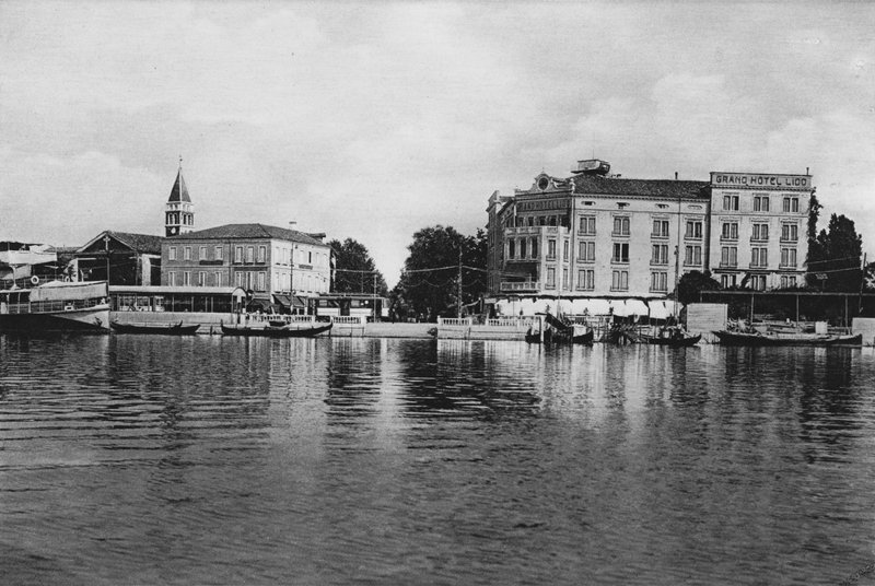 Venice, Lido, Pier and Grand Hotel Lido by Italian Photographer