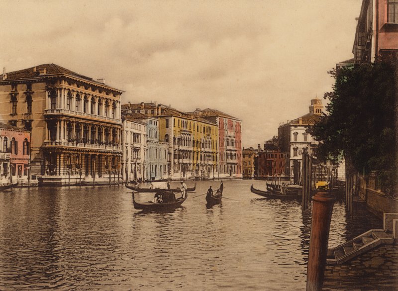Venice: Grand Canal and Browning Palace by Italian Photographer