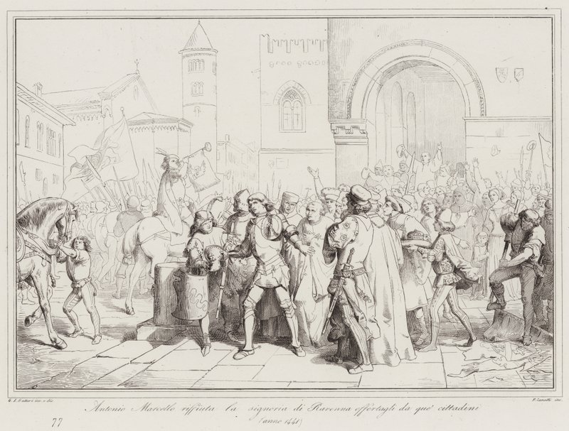 Antonio Marcello Refuses the Lordship of Ravenna Offered by Its Citizens by Italian School