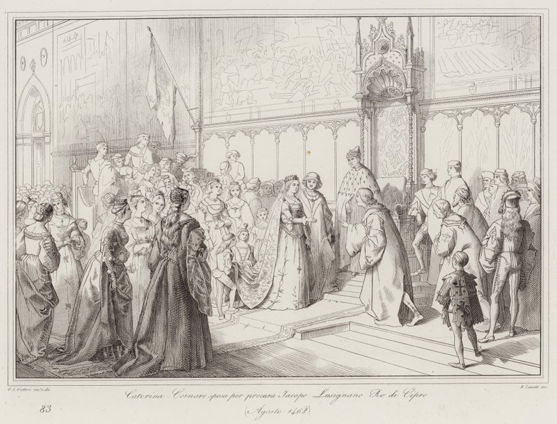 Caterina Cornaro Marries by Proxy Jacopo Lusignano, King of Cyprus by Italian School