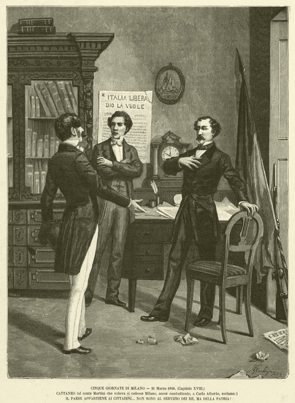 Five Days of Milan, March 21, 1848 by Italian School