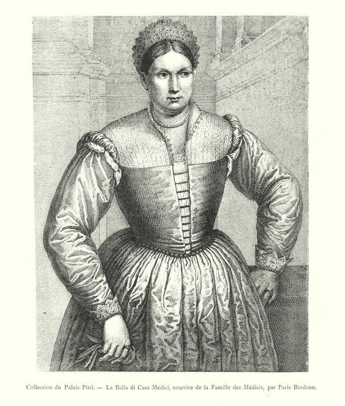 Collection of the Pitti Palace, The Wet Nurse of the Medici Family, by Paris Bordone by Italian School