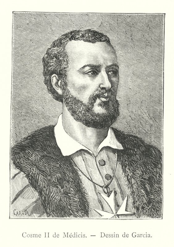 Cosimo II de Medicis, Drawing by Garcia (engraving) by Italian School