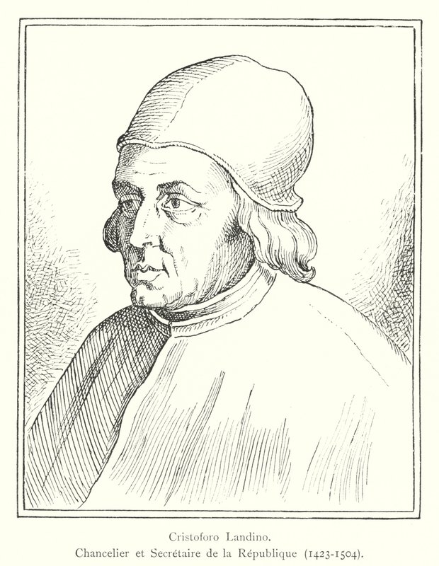 Cristoforo Landino, Chancellor and Secretary of the Republic by Italian School