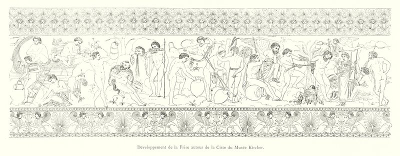 Development of the Frieze around the Cista of the Kircher Museum (engraving) by Italian School