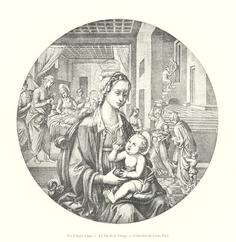 Fra Filippo Lippi, The Life of the Virgin, Pitti Palace Collection (engraving) by Italian School
