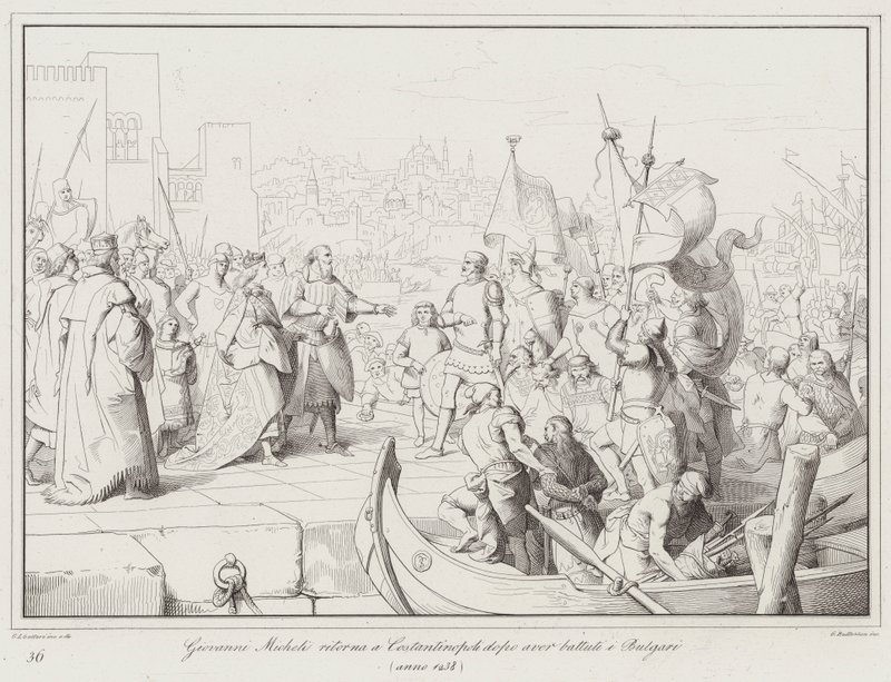 Giovanni Micheli Returns to Constantinople after Defeating the Bulgarians by Italian School
