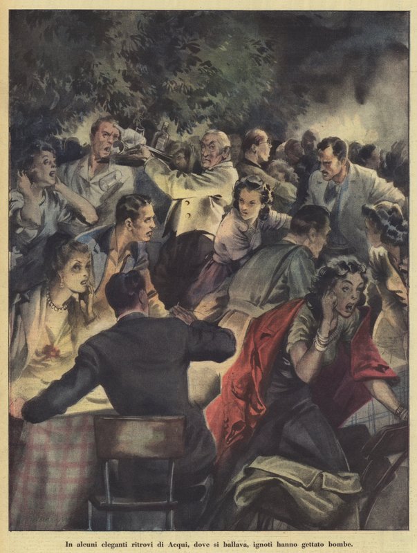 In Some Elegant Meeting Places in Acqui, Where People Danced, Unknown People Threw Bombs by Italian School