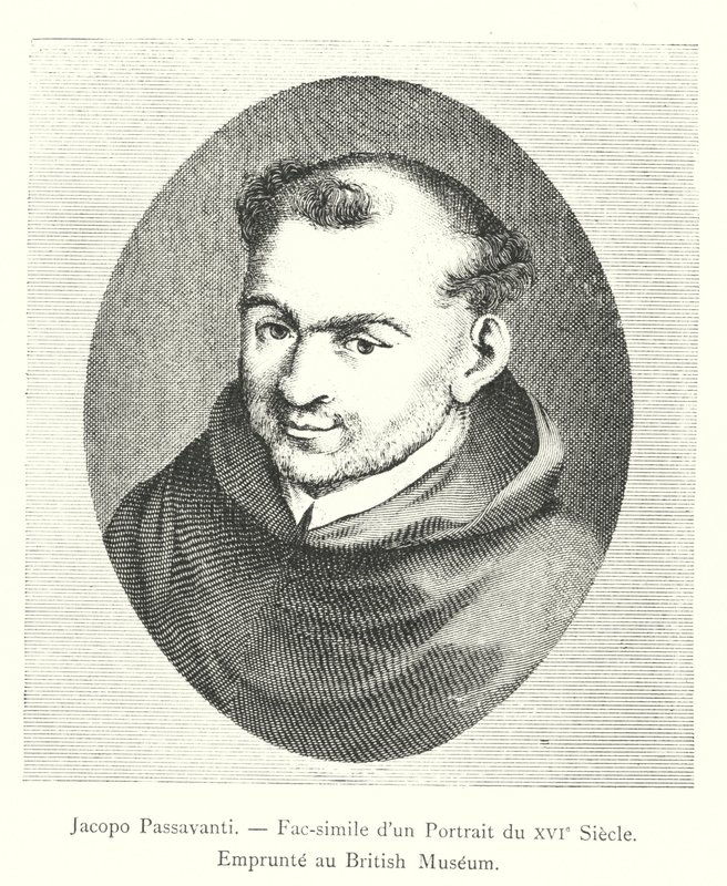 Jacopo Passavanti, Facsimile of a 16th Century Portrait, Borrowed from the British Museum (engraving) by Italian School