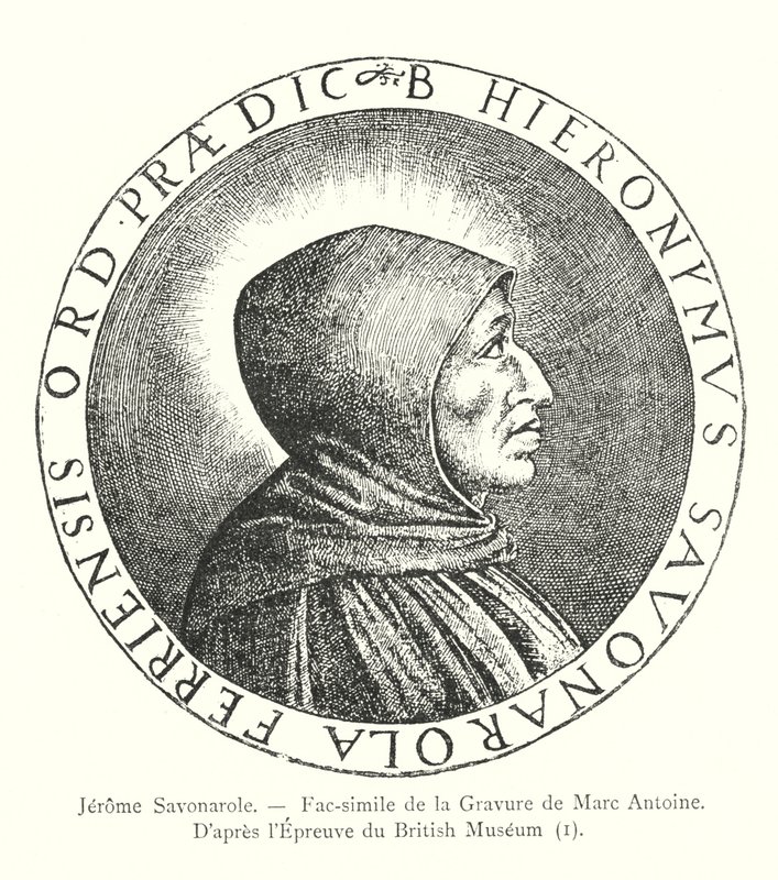 Jerome Savonarole, Fac-simile of the Engraving by Marc Antoine, After the Proof from the British Museum, I (engraving) by Italian School