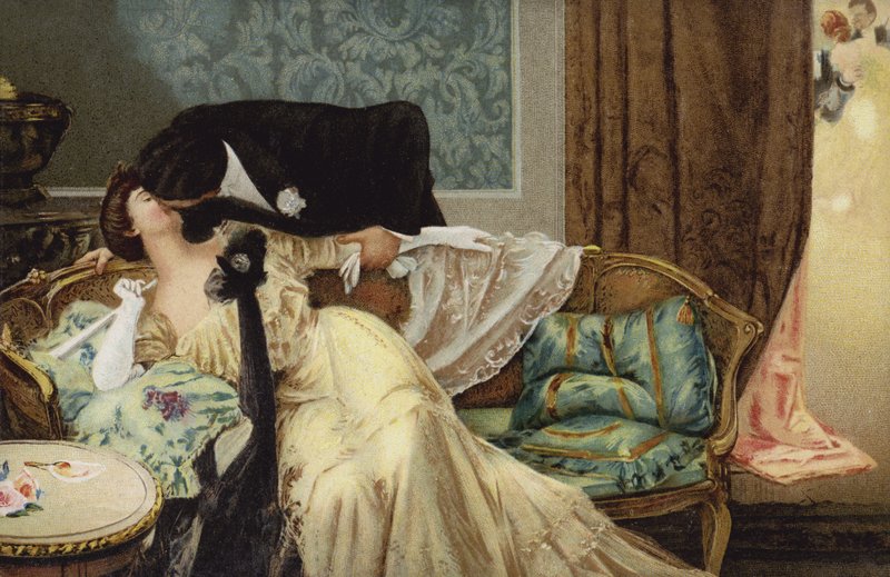 Kissing Couple by Italian School
