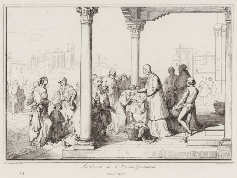 The Charity of St. Lorenzo Giustiniani by Italian School