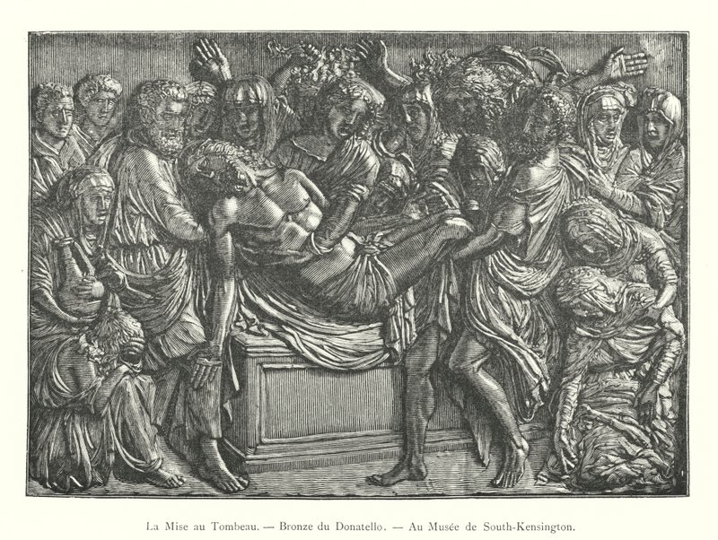 The Entombment, Bronze by Donatello, at the South-Kensington Museum (engraving) by Italian School