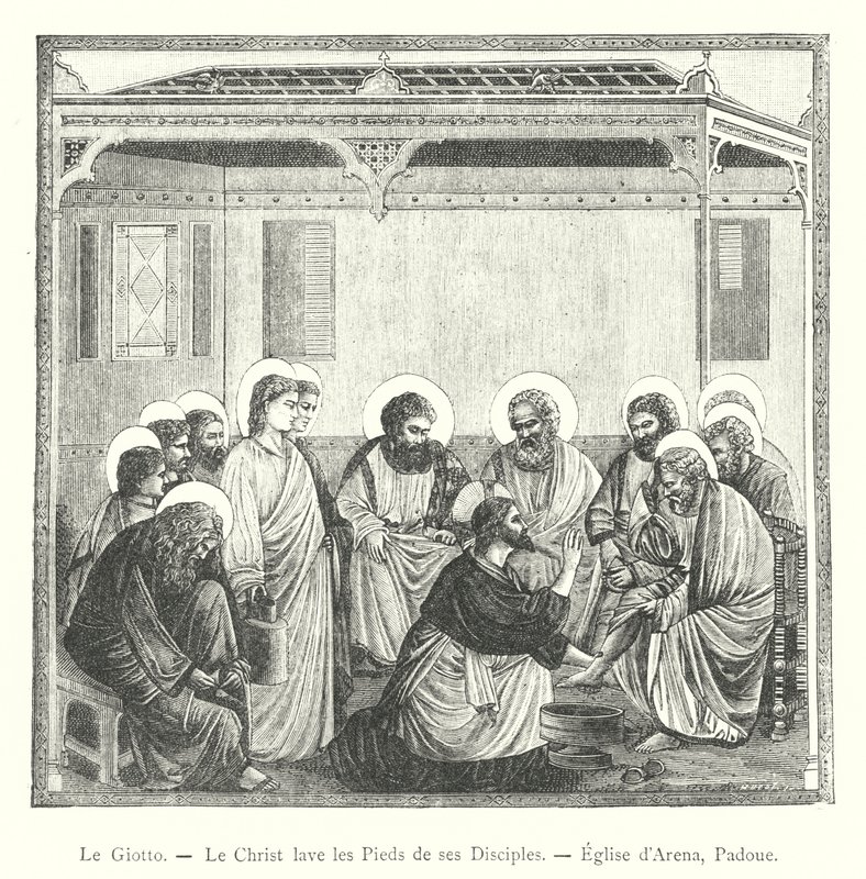 Giotto, Christ Washing the Feet of His Disciples, Arena Chapel, Padua (engraving) by Italian School