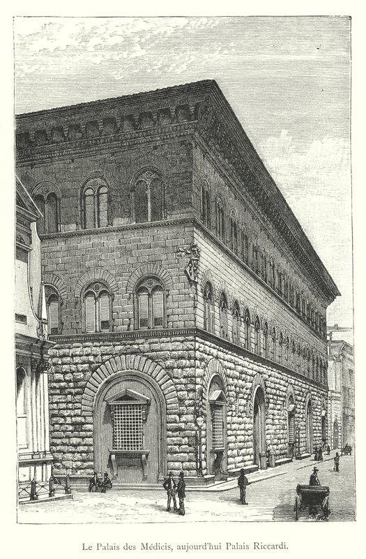 The Medici Palace, now Riccardi Palace (engraving) by Italian School