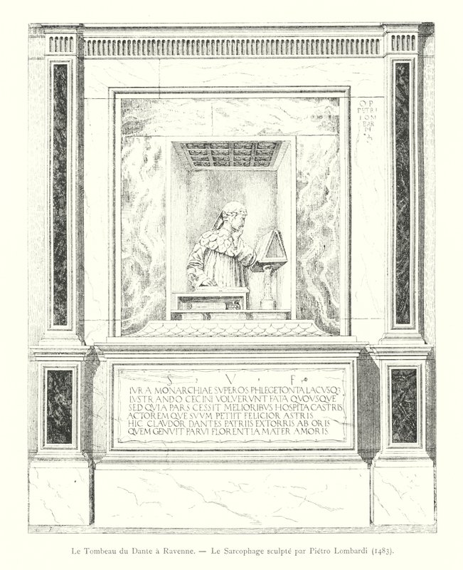 The Tomb of Dante in Ravenna, The Sarcophagus Sculpted by Pietro Lombardi by Italian School