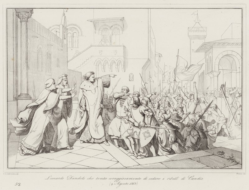 Leonardo Dandolo Courageously Attempts to Quell the Rebels of Candia by Italian School