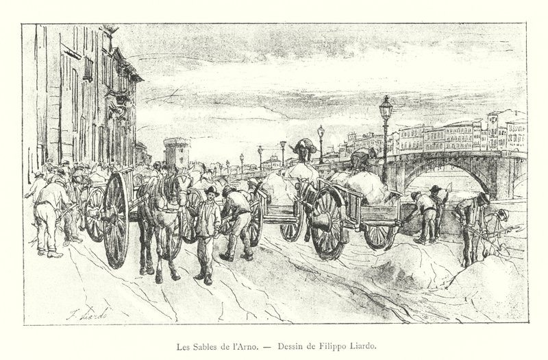 The Sands of the Arno (engraving) by Italian School