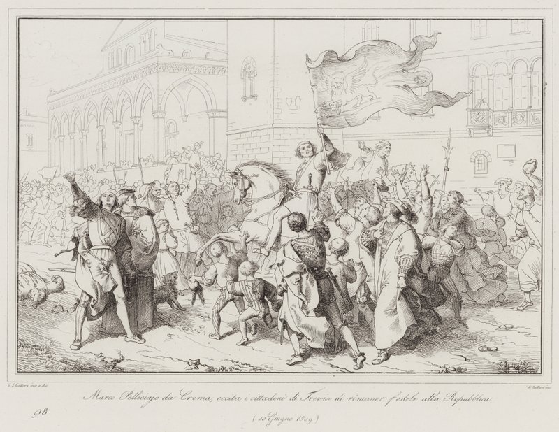 Marco Pelliciajo from Crema incites the citizens of Treviso to remain loyal to the Republic by Italian School