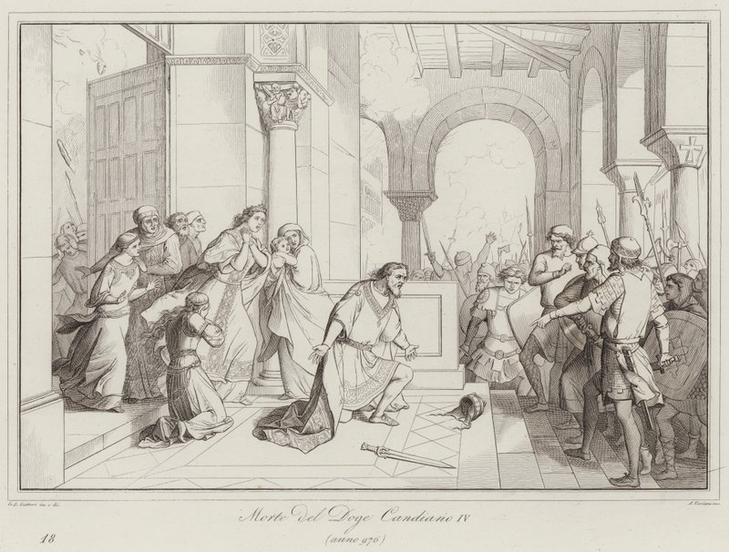 Death of the Doge Candiano IV, 976 by Italian School
