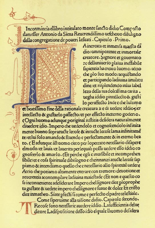 Page from the Monte Santo di Dio by Italian School