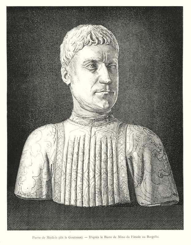 Pierre de Medicis, called the Goutteux, After the Bust by Mino da Fiesole at the Bargello (engraving) by Italian School