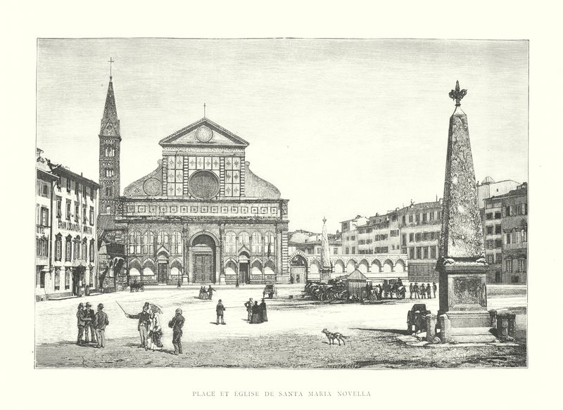 Square and Church of Santa Maria Novella (engraving) by Italian School