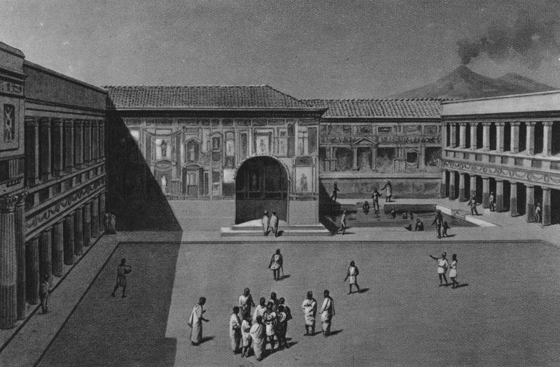 Pompei: Interno delle Terme Stabiane by Italian School