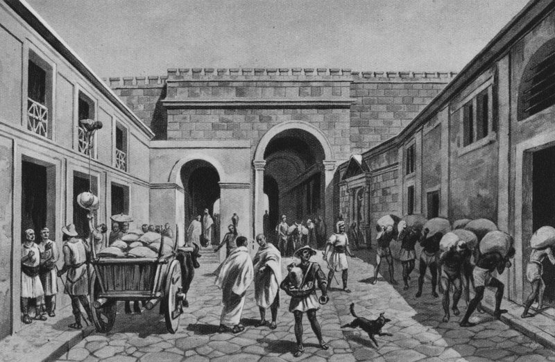 Pompei: Porta Marina by Italian School