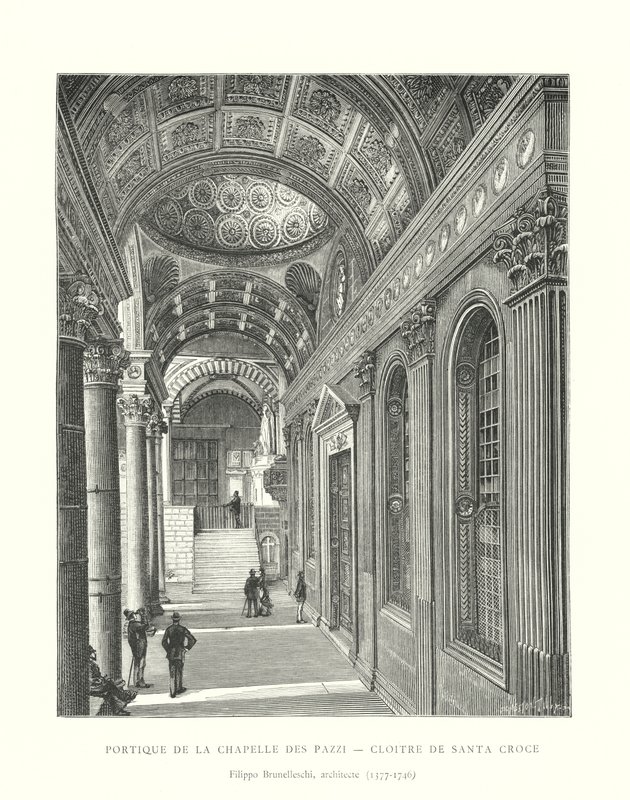 Portico of the Pazzi Chapel, Cloister of Santa Croce by Italian School