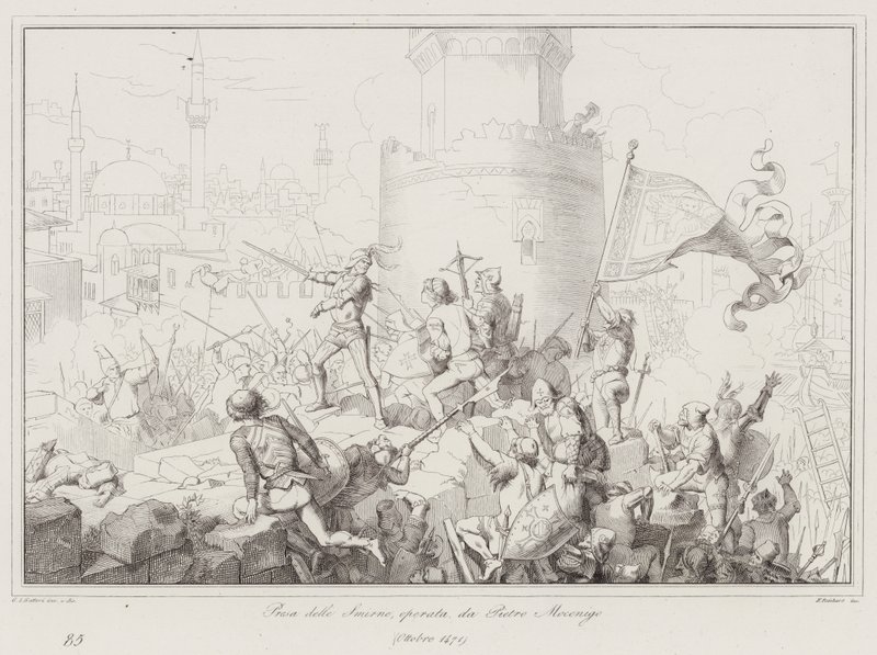 Capture of Smyrna by Pietro Mocenigo by Italian School