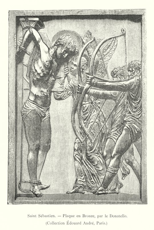 Saint Sebastian, Bronze Plaque by Donatello (engraving) by Italian School