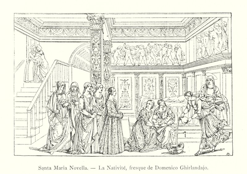 Santa Maria Novella, The Nativity, fresco by Domenico Ghirlandajo by Italian School