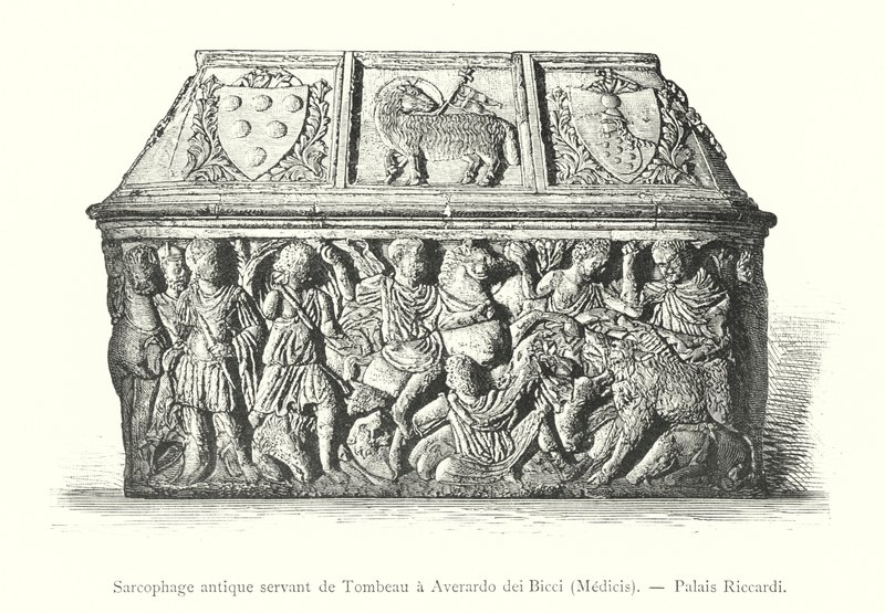 Ancient Sarcophagus used as a Tomb for Averardo dei Bicci, Medici, Riccardi Palace by Italian School