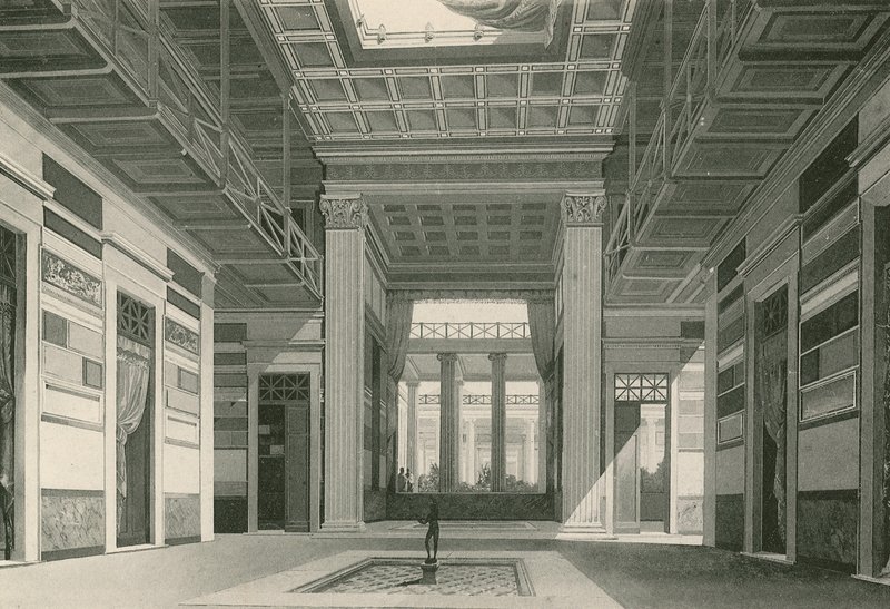 The Atrium of the Cassia House as it was by Italian School